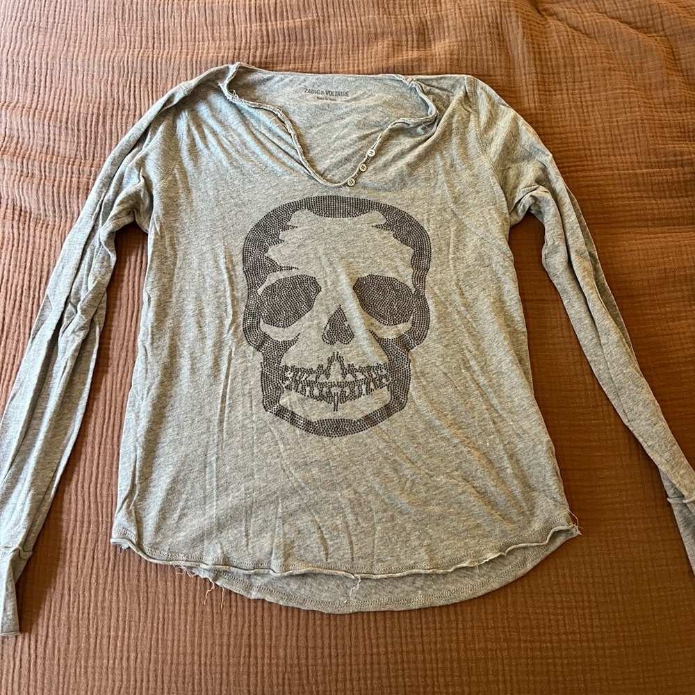 Grey zadig and Voltaire long sleeve t shirt